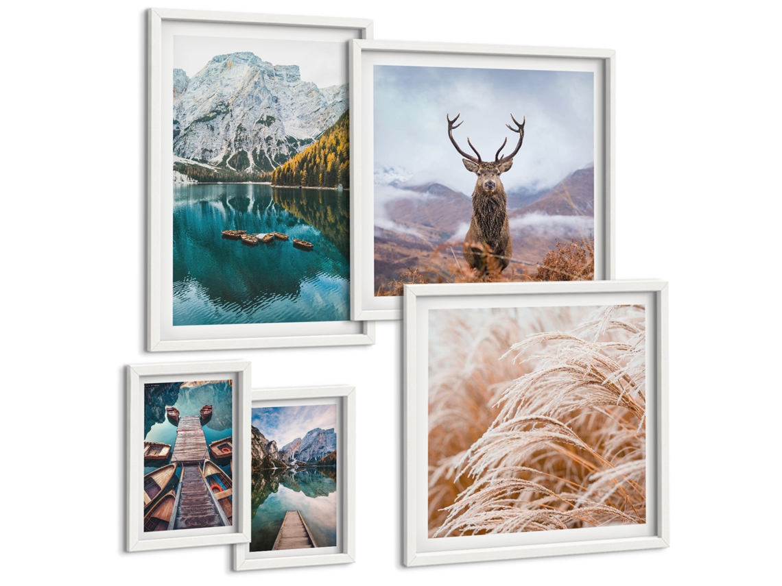 Conjunto De Pinturas Paisagens De Montanha E Beleza Da Natureza Espelharte (5 Peças)