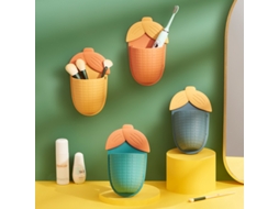 Organizador criativo para banheiro, ideal para armazenar maquiagem, pincéis de dente, massa dente e outros itens (amarelo, verde, azul, -aquaforge)