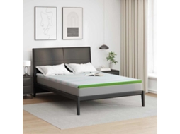 Vidaxl Topper De Colchão Branco E Verde 140 X 190 Cm Tecido Jacquard