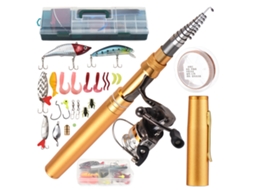 Combo Vara e Molinete Telescópico com Acessórios de Pesca