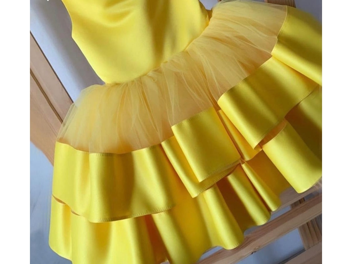 Vestido de cetim amarelo cheap