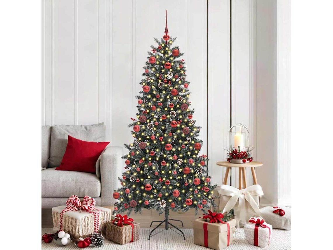 Vidaxl Árvore De Natal Artificial Verde 180 Cm Pvc, Plástico E Aço