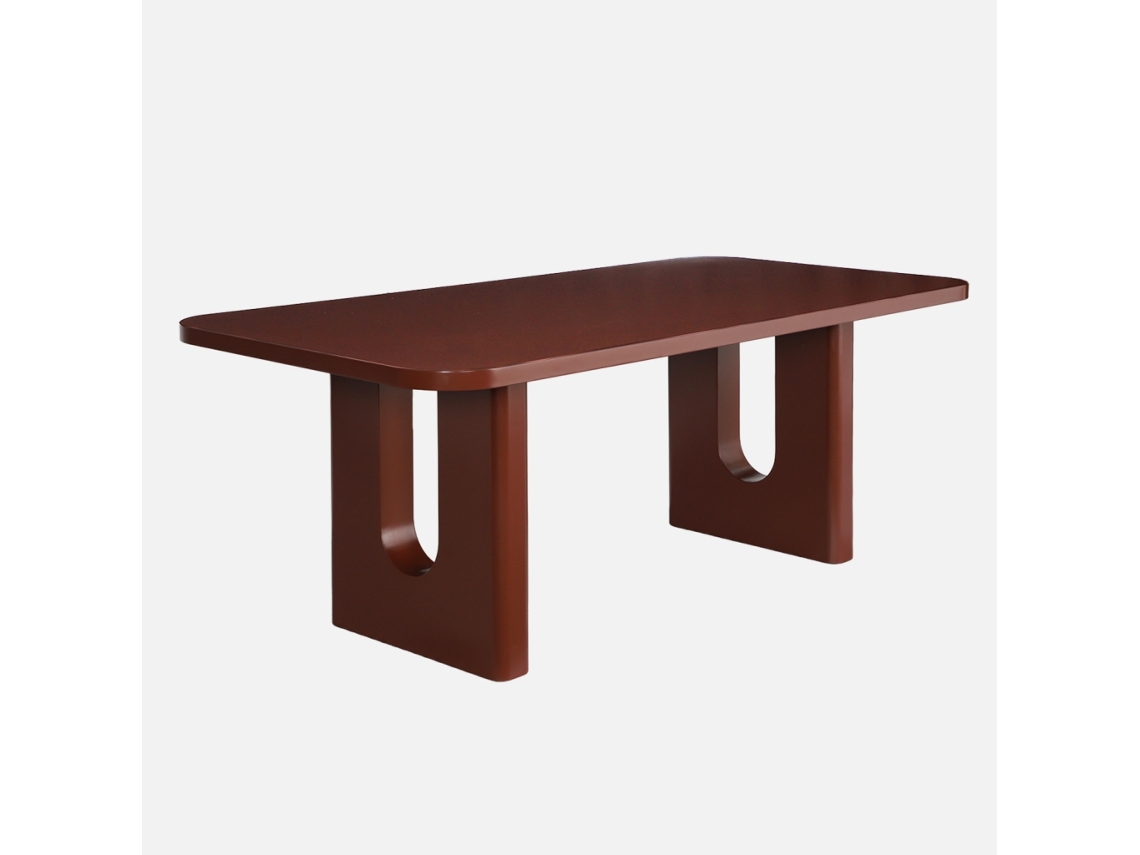 Mesa De Jantar Com Efeiito Mate, 8 Lugares, Borgonha