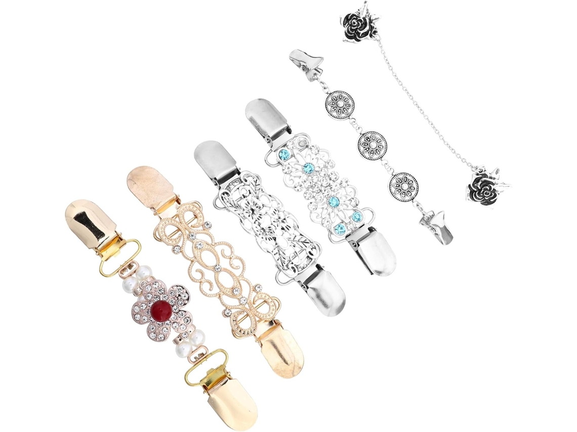 Conjunto De 6 Prendedores De Gola De Metal Dourado Para Cardigãs, Prendedores Decorativos Para Vestidos E Camisas.