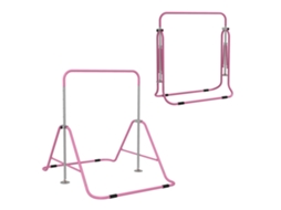 Barra Dobrável para Elevar para Crianças de 3 a 8 Anos com Alturas de Aço Ajustáveis. 154x106,2x88,5 128,5cm. Rosa Ge