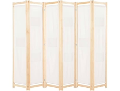 Divisória de quarto com 6 painéis VIDAXL tecido bege (240x170x4 cm)