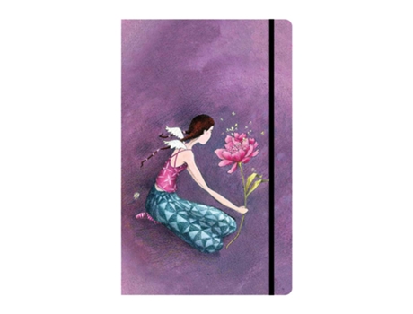 Caderno A5 pautado capa dura 96fl Aquarupella com elástico Fee Des Fleurs 21268