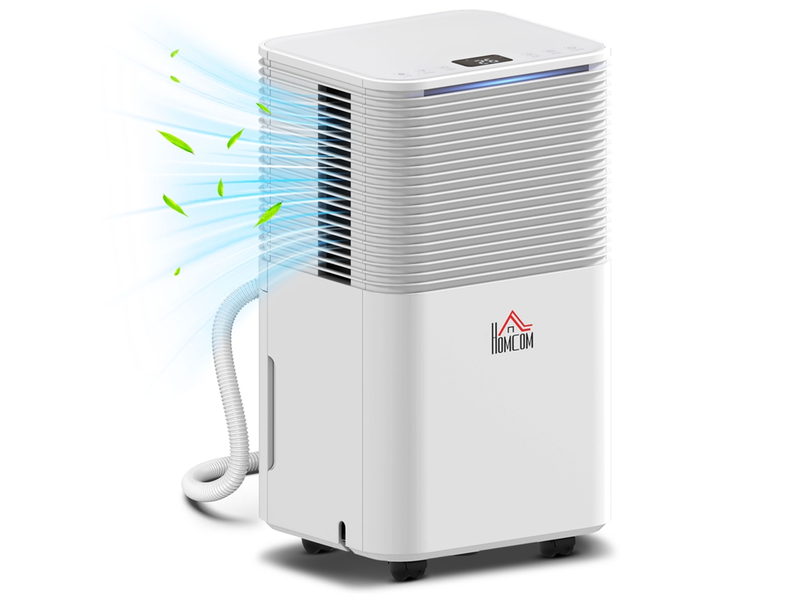 Desumidificador 10l Dia, 3 Modos, Timer 24h, 12m², 2l,, Silencioso e Seguro. Branco