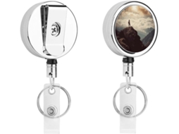Porta Crachá Retrátil Feminino, Com Design Topo Montanha, Suporte para Crachá de Enfermagem Divertido com Clipe