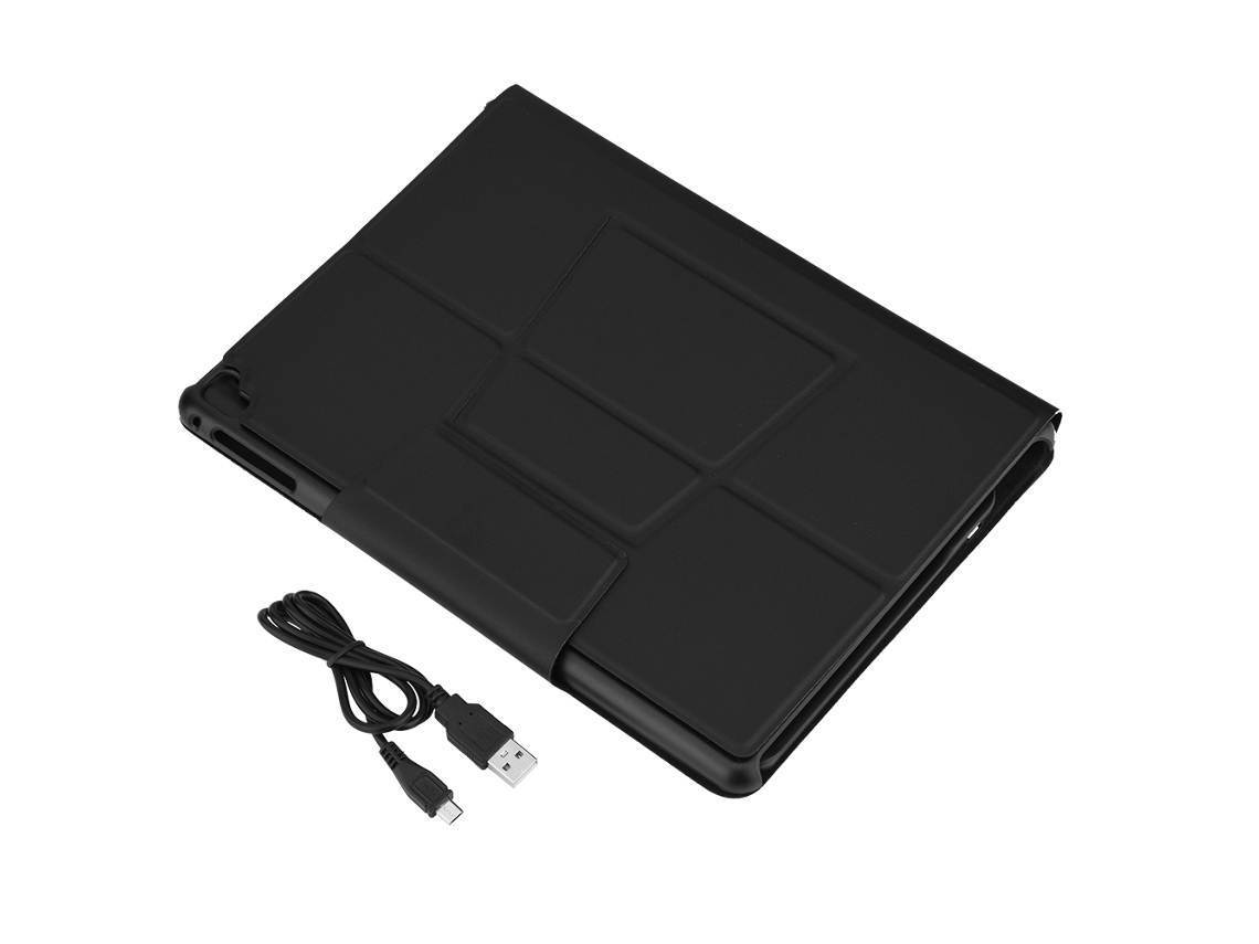 Teclado Bluetooth Split LAXISCREED com capa de couro, tipo de pressão