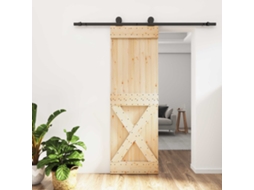 Vidaxl Porta Deslizante Natural E Preto 70 X 210 Cm