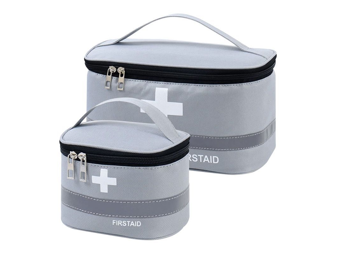 2 Bolsas De Kit De Primeros Auxilios Vacías, Portátiles, Impermeables, Con Cremallera Doble Y Franjas Reflectantes