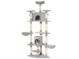 Arranhador com 2 redes, 2 cavernas, brinquedo de sisal, cinza S/MARCA