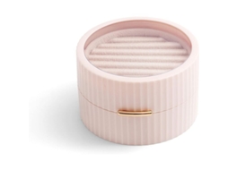Caja De Joyería Para Viajes Para Mujer, Organizador Pequeño De 2 Capas Para Anillos, Aretes Y Collares, Regalo (rosa-2und)