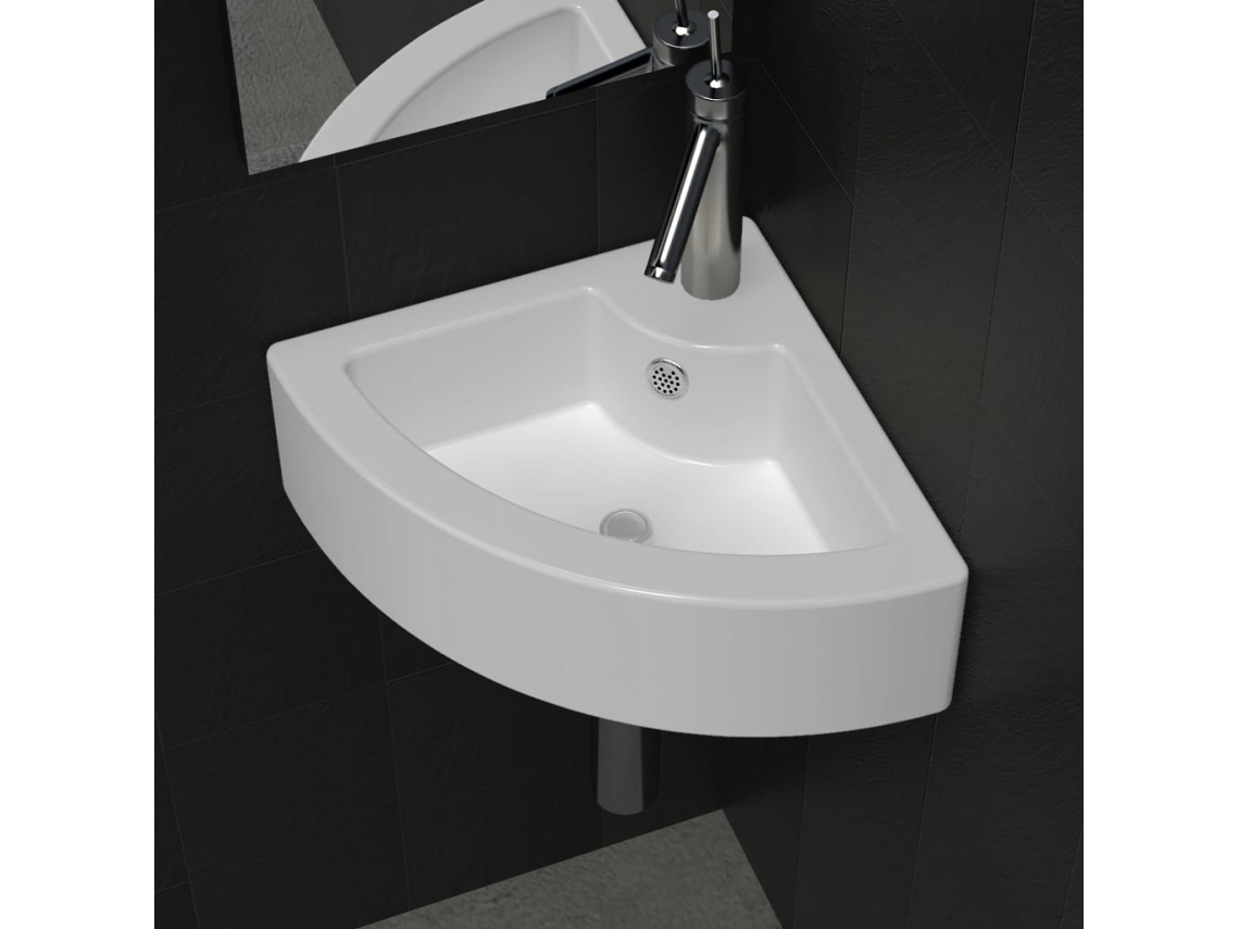 Vidaxl Lavatório Com Extravasamento 45x32x12,5 Cm Branco