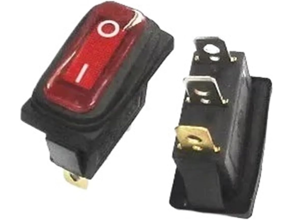 1-interruptor De Alimentação Luz Kcd3 Vermelho 3 Pinos On Off 15a 250v 20a 125v Ac Alta Corrente