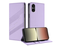 Capa De Celular Retrô De Couro Com Carteira Multifuncional Em Relevo