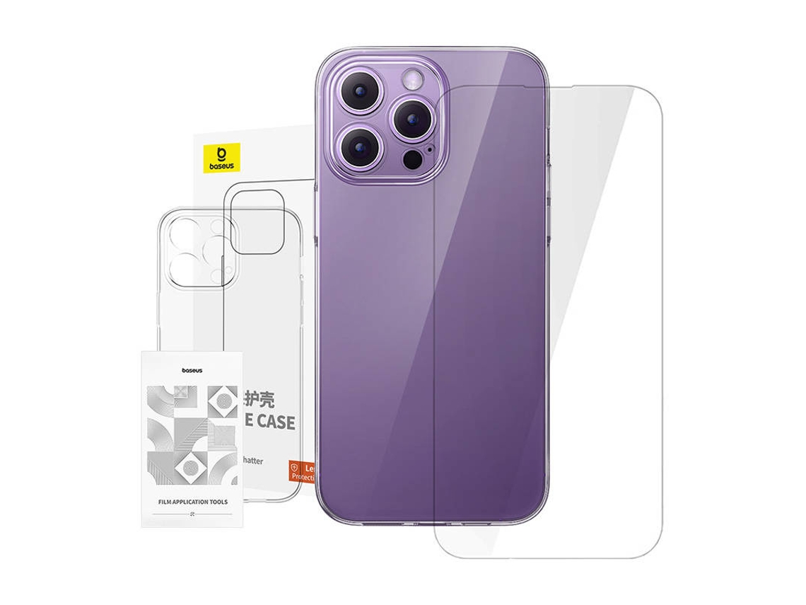 Capa Transparente Baseus Para Iphone 14 Promax Vidro Temperado