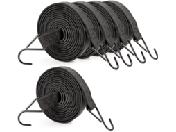 Cordas Elásticas Com Ganchos, 5 Unidades, 2 M, Preto, Forte, Elástica, Para Lonas, Camping, Bicicletas, Carros