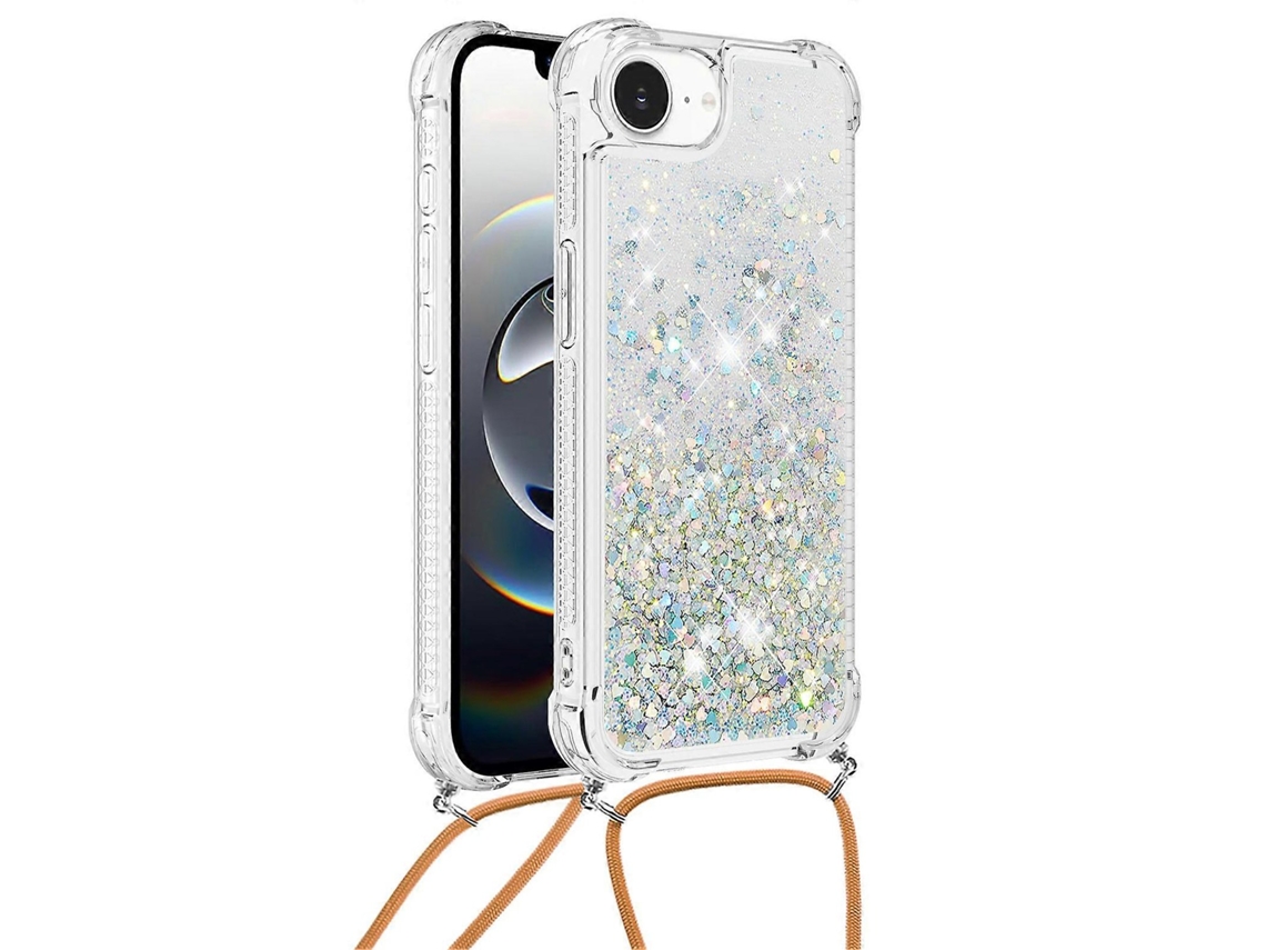 Capa De Tpu Compatível Com Iphone 16e Com Design De Areia Movediça E Cordão - Wellngs