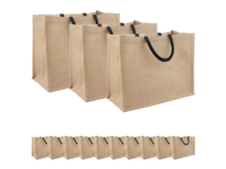 Vidaxl Bolsas De Juta 50 Natural E Preto 42 X 33 X 19 Cm