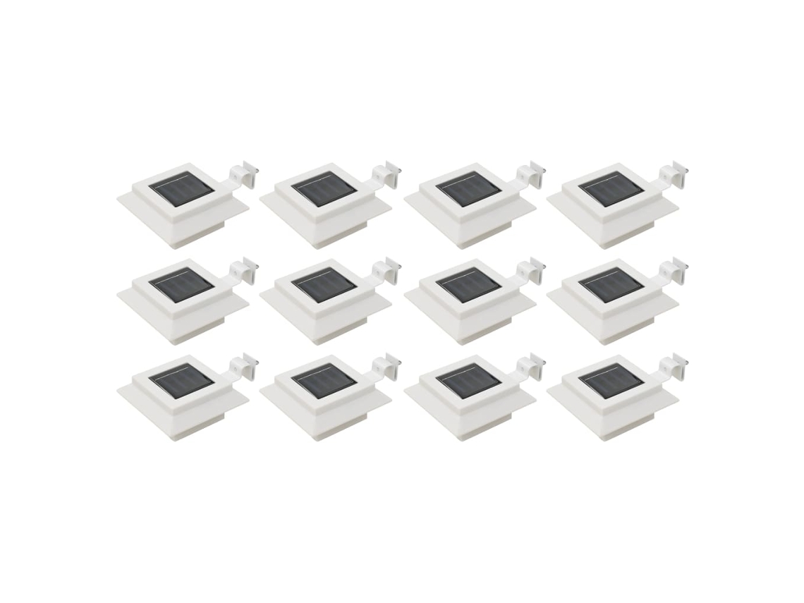 Vidaxl Candeeiro De Exterior Solar Led 12 Pcs Branco Quadrado 12 Cm
