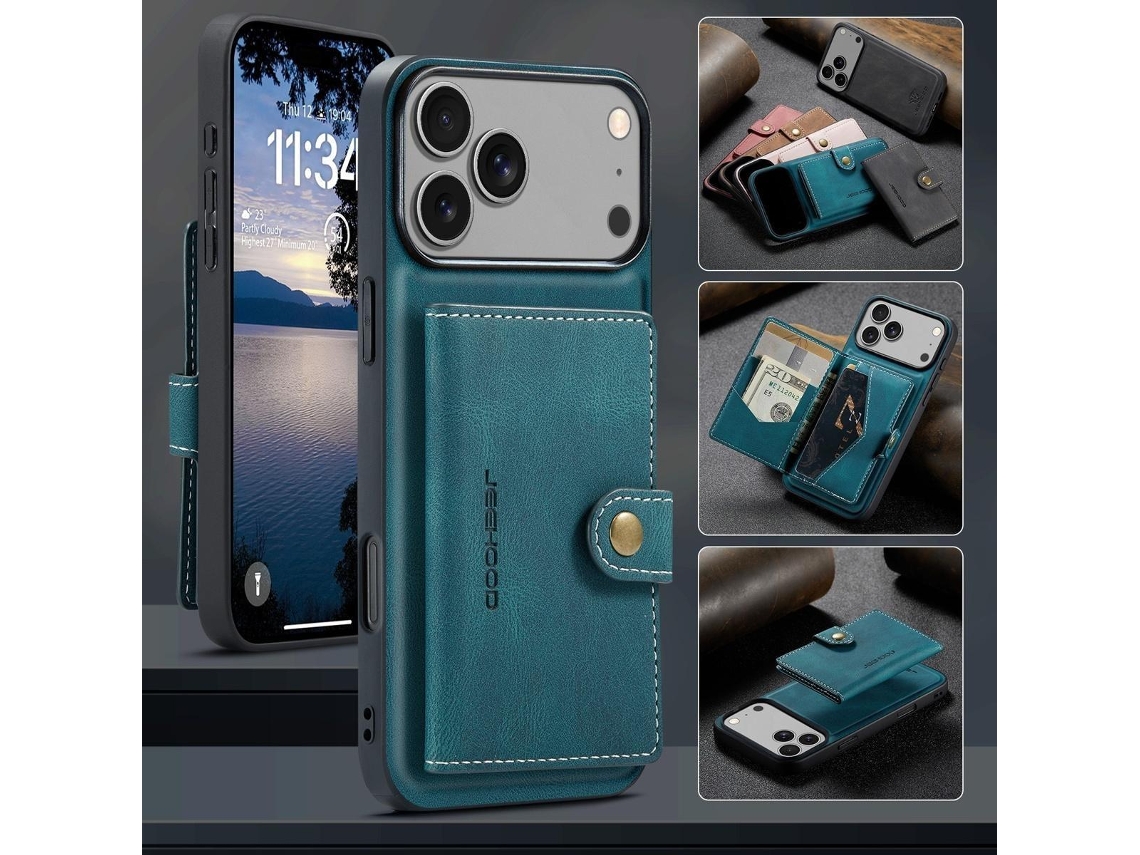 (para Iphone 17) Capa De Celular Fina E Exclusiva Com Suporte E Compartimento Para Cartão