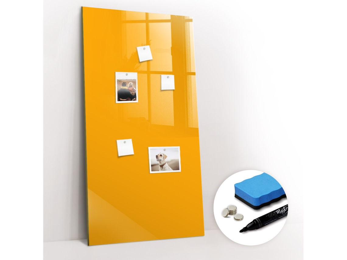 Quadro Magnético Cor Amarelo-ouro Para O Escritório Espelharte (60x120 Cm)