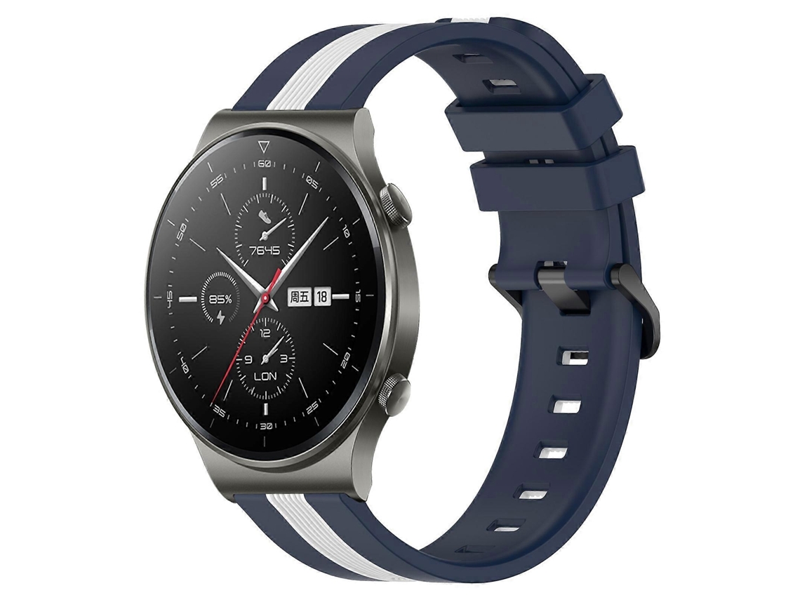 Pulseira De Silicone Bicolor Vertical De 22 Mm Para Huawei Gt2 Pro