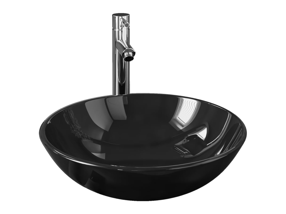 Bathroom Sink,bathroom Sinks Vidaxl Preto Vidro (n/a)