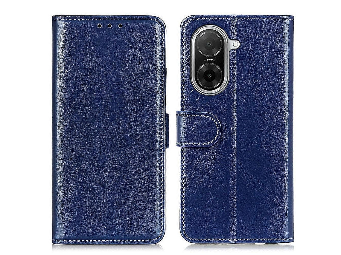Capa Tkdaddy Para Xiaomi Redmi A5 4g (171,7 Mm) / Poco C71 4g Com Textura Crazy Horse Em Couro Pu E Suporte Para Celular, Azul