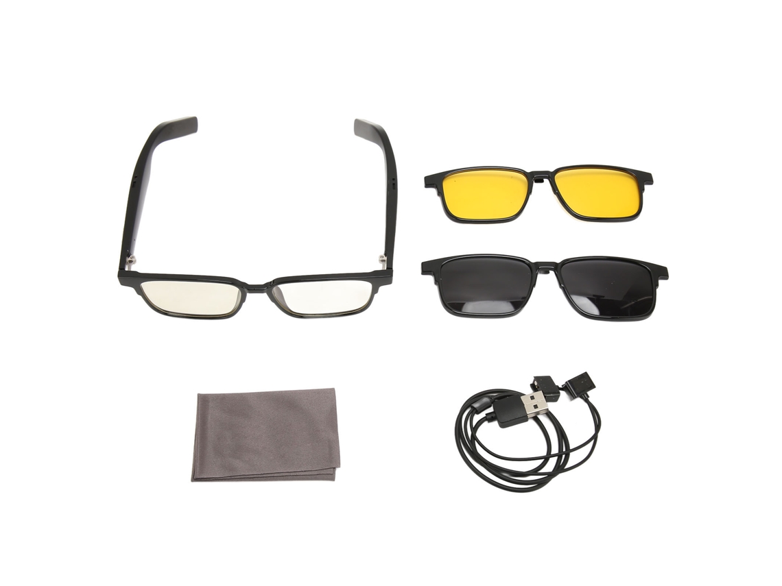 Óculos Inteligentes Bluetooth 5.3 Sem Fio Com Microfone Alto-falante Lentes Polarizadas Visão Noturna Controle Tática E Por Voz