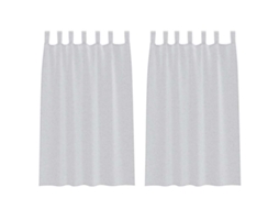 Maison Exclusive - Cortina De Voile 2 Pcs Cinzento-claro 175 X 140 Cm Poliéster
