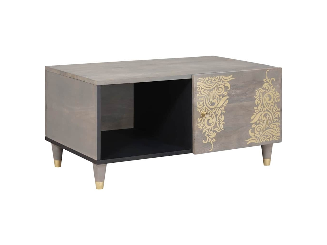Conjunto 1 Mesa De Centro Vidaxl Castanho Madeira De Mangueira Maciça (80 X 50 X 40 Cm)