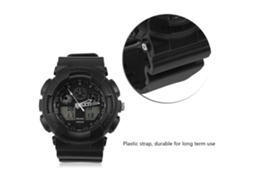 Reloj Deportivo Smael Analógico Y Digital Doble Display Led Pulsera Plástica Negro Gris