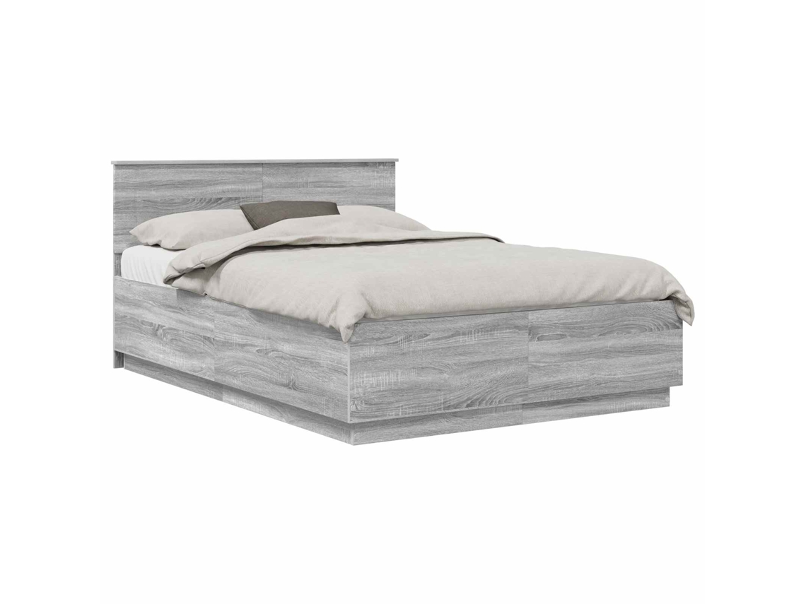 Estrutura de Cama com Cabeceira MAISON EXCLUSIVE Sonoma Cinzento 160 X 200 cm