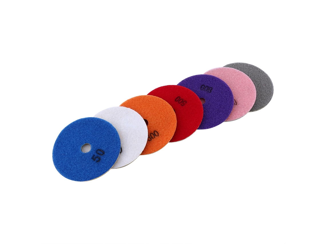 7pcs Discos De Lija Diamante Húmedo 100mm Para Granito Mármol Concreto 4 Pulgadas