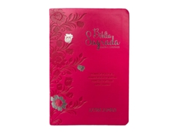 Livro Bíblia L. Jumbo Arc Full Color Capa Pu Luxo C/ Harpa - Floral Pink De Diversos (português Do Brasil)