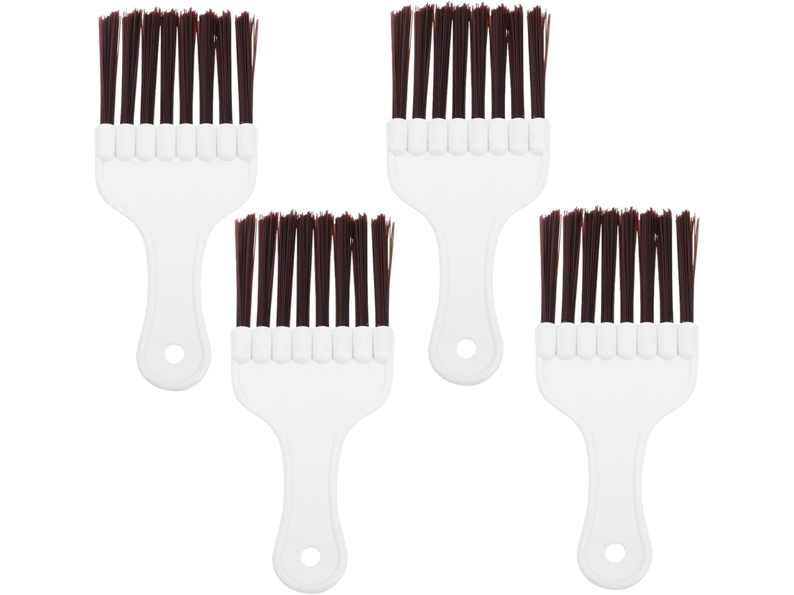Conjunto de 4 escovas de limpeza para condensador de ar condicionado, plástico branco.