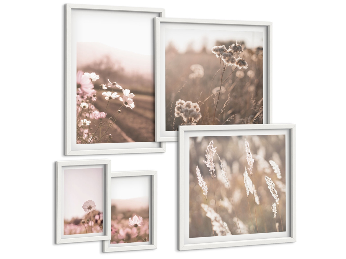 Conjunto De Pinturas Motivos Florais Delicados Da Natureza Espelharte (5 Peças)