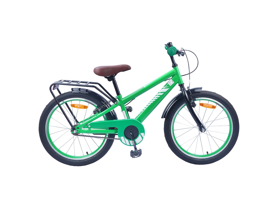 Vidaxl Bicicleta Infantil 18 Polegadas Para 5-7 Anos Verde