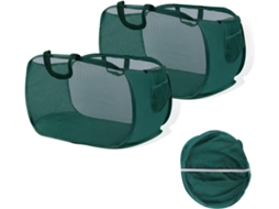 2 Cestos 75l Pop-up 36x36x58cm Dobráveis Com Alça, Para Quarto/campismo/viagem