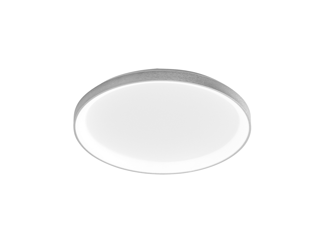 Krizia Plafon Led Moderno Regulável 50w 4100lm, Luz Quente 3000k, Alumínio Branco Acetinado, Difusor Opala, D. 45 Cm, Ip20 Gea Luce