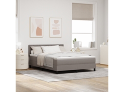 Cama Box Spring Com Colchão Taupe 140x190 Cm Tecido