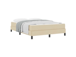 Cama Box com Colchão Creme 160 X 200 Cm Tecido MAISON EXCLUSIVE