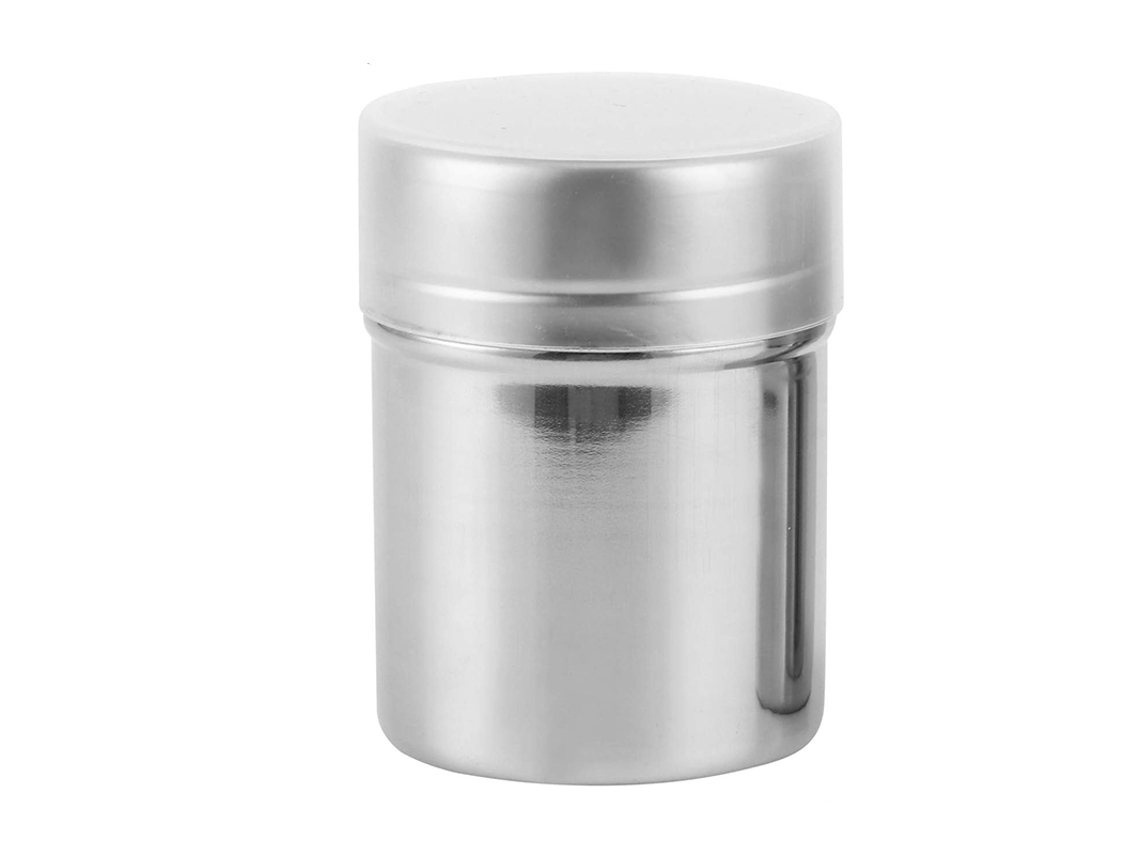 (1 Unidade) Recipiente Para Pó/açúcar Em Pó Com Tampa Em Aço Inoxidável Com Tela, Caixa De Armazenamento Ecológica Para Especiarias E Pimenta Em Pó