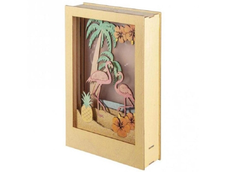Moldura de madeira decorativa com padrão 3D - 20 x 30 x 6,7 cm - Flamingo Rayher