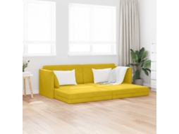 Vidaxl Sofá-cama De Chão Amarelo 213 X 70 X 77 Cm Veludo