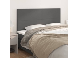 Cabecero de 4 piezas de piel sintética, 80 x 5 x 78/88 cm, color gris