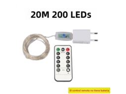 (fio De Luzes Led Coloridas De 20m Com 200 Leds) Ideal Para Decoração De Natal, Etc.